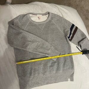 Gray Crewneck Sweater with Stripes